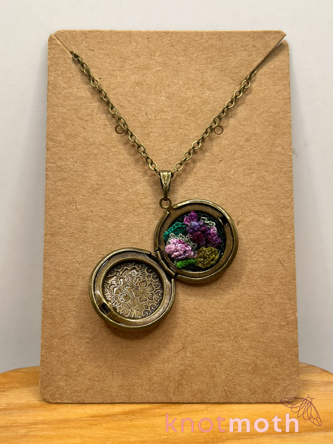 lavender (devotion) floriography locket