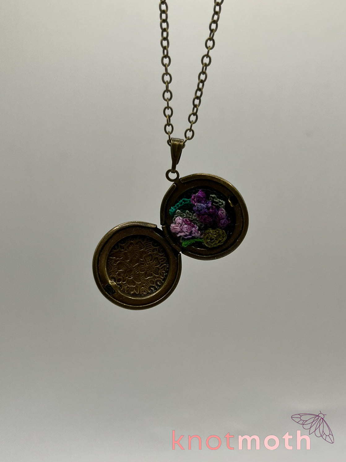 lavender (devotion) floriography locket