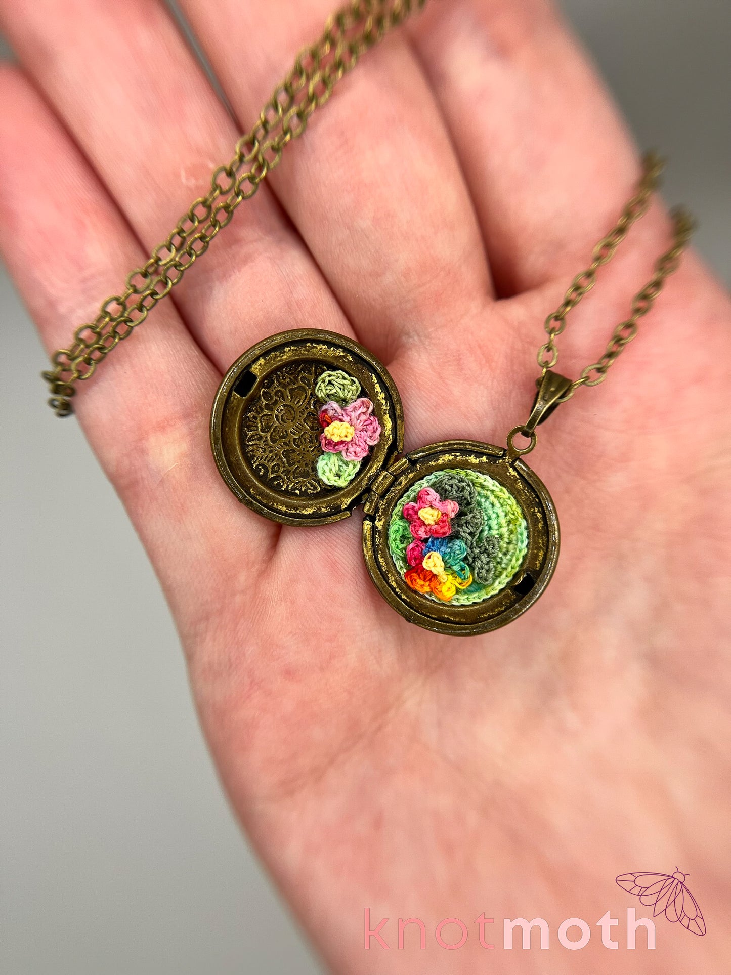 freesia (innocence) floriography locket