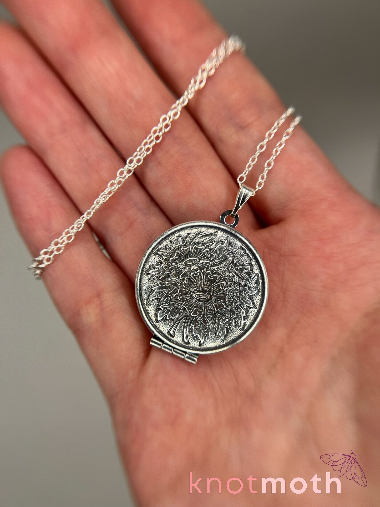 sunflower & butterfly (adoration, transformation) floriography locket