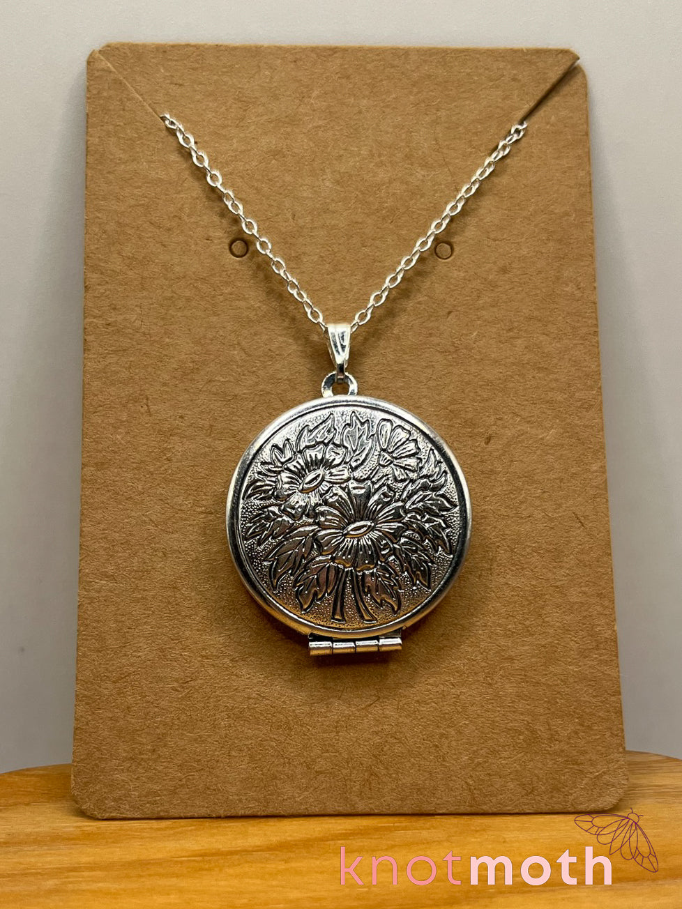 sunflower & butterfly (adoration, transformation) floriography locket