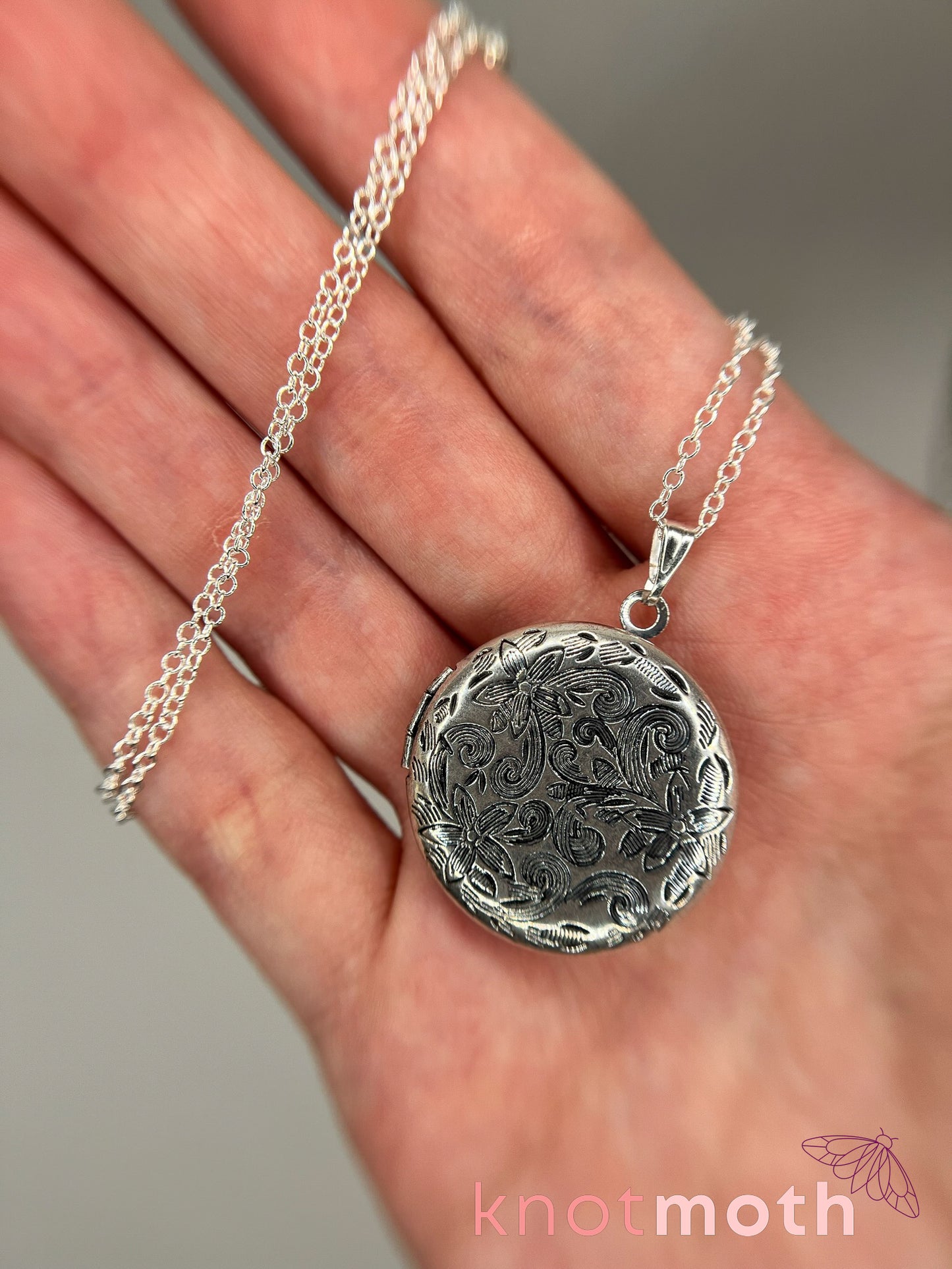 lilac (love) floriography locket