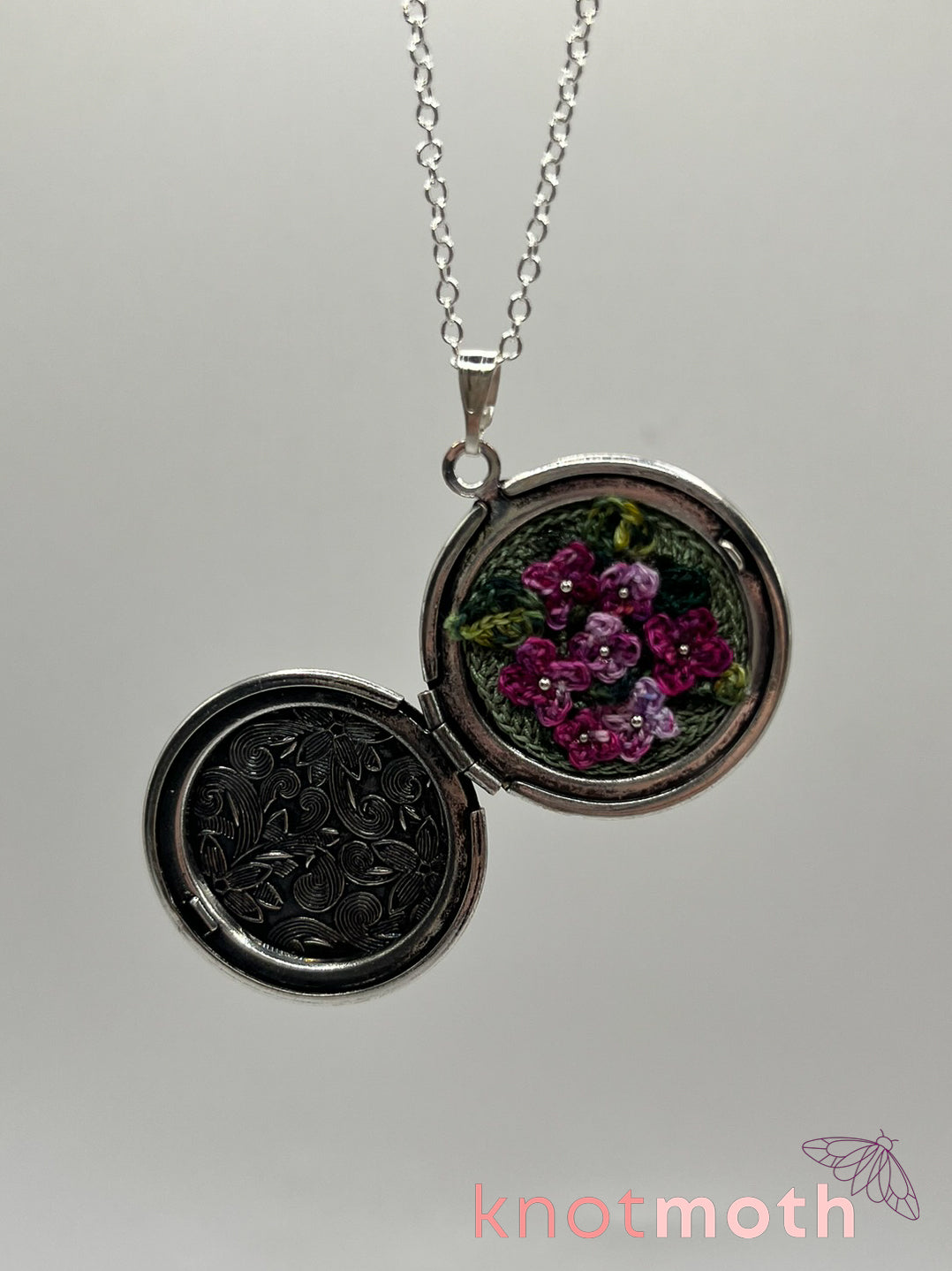 lilac (love) floriography locket