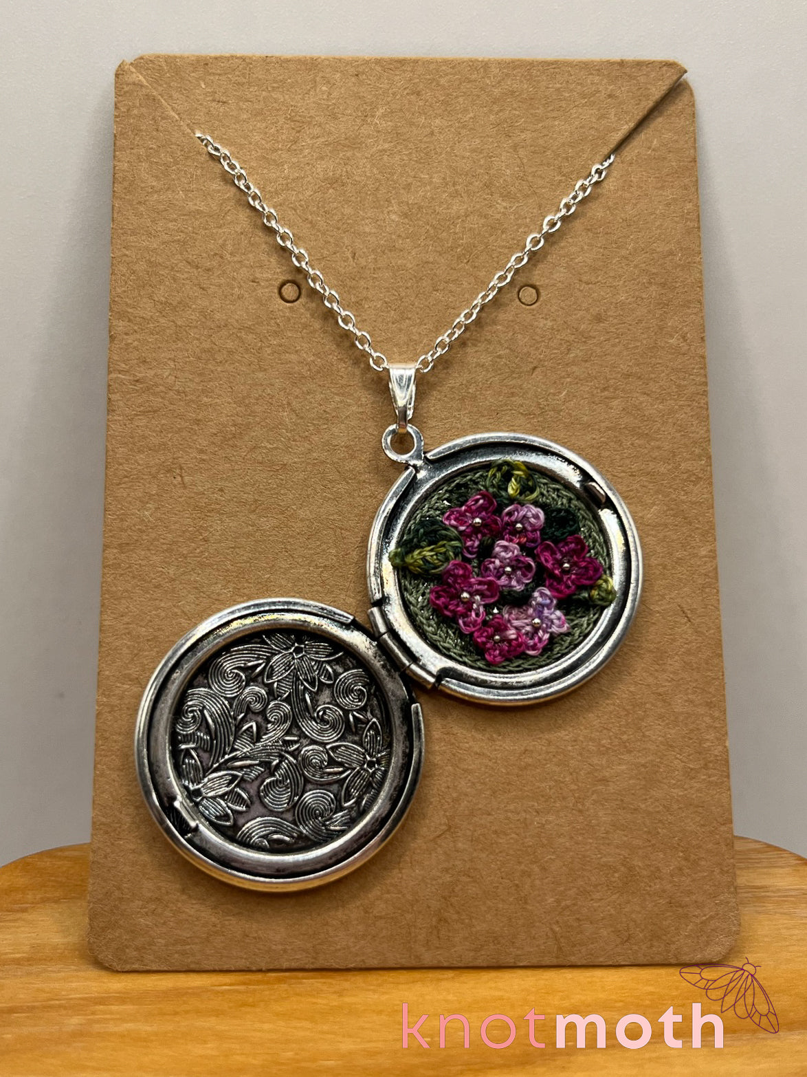 lilac (love) floriography locket