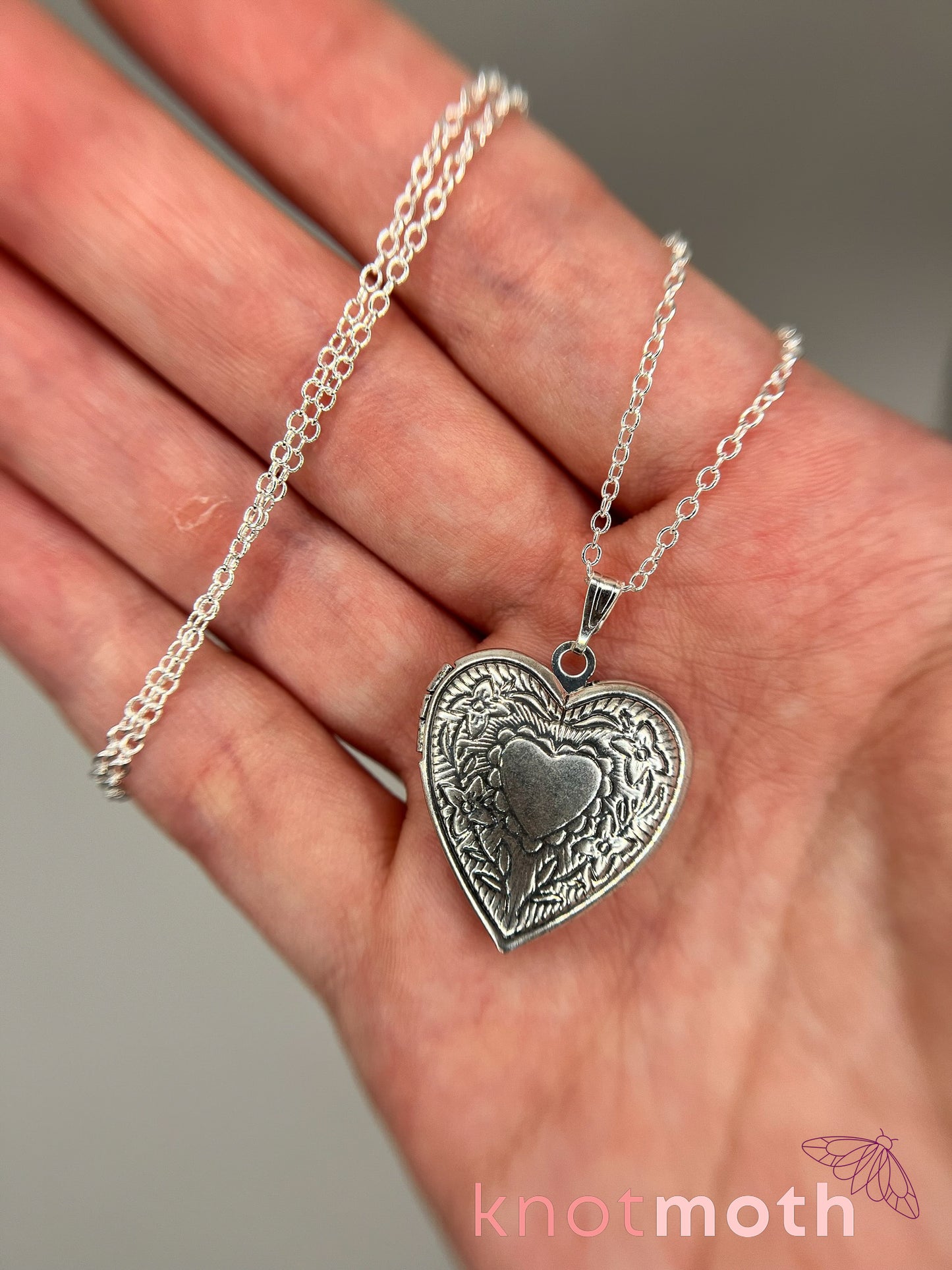 Iris (passion, joy) floriography micro-crochet locket