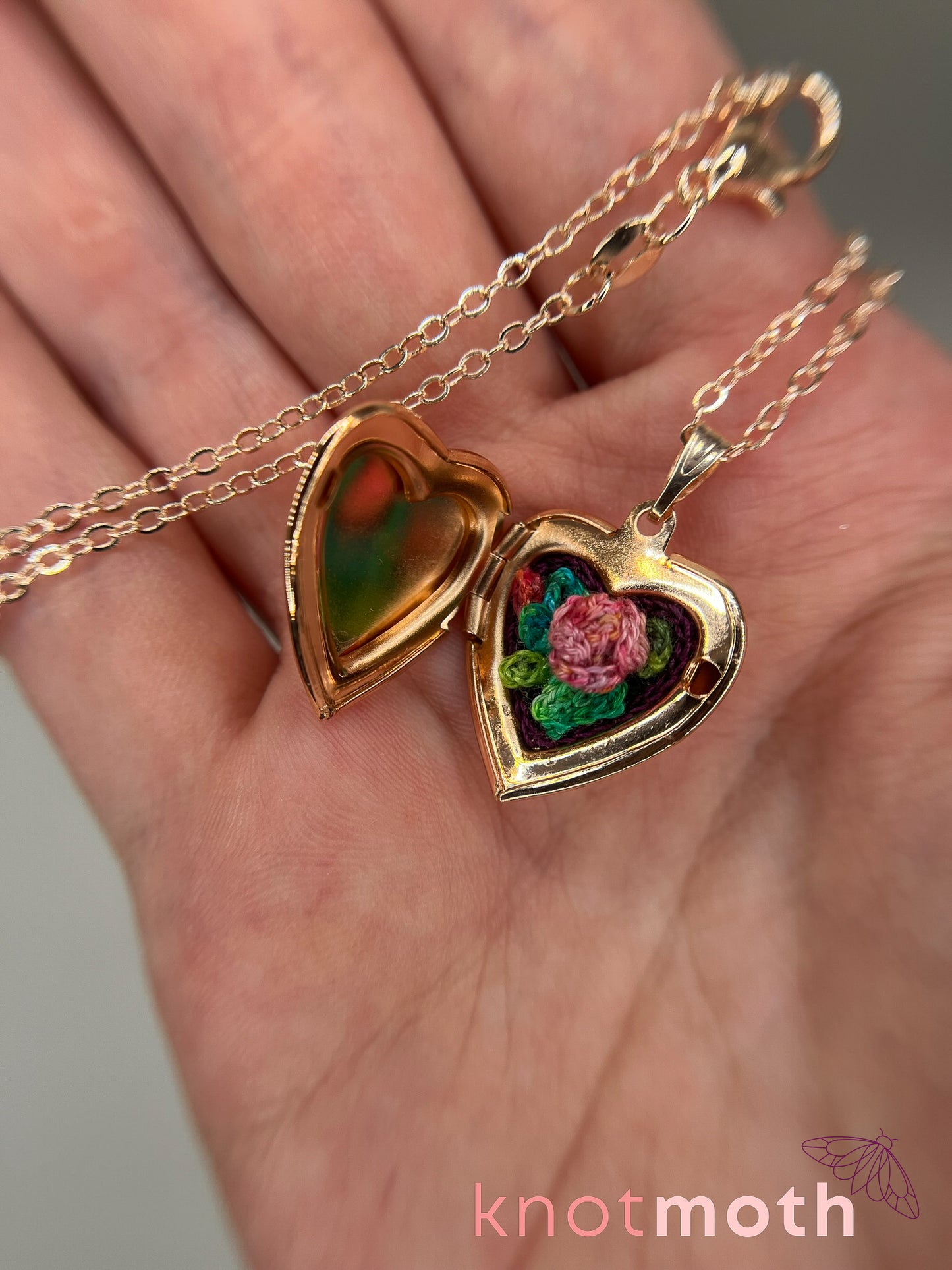 peony (luck and prosperity) floriography locket