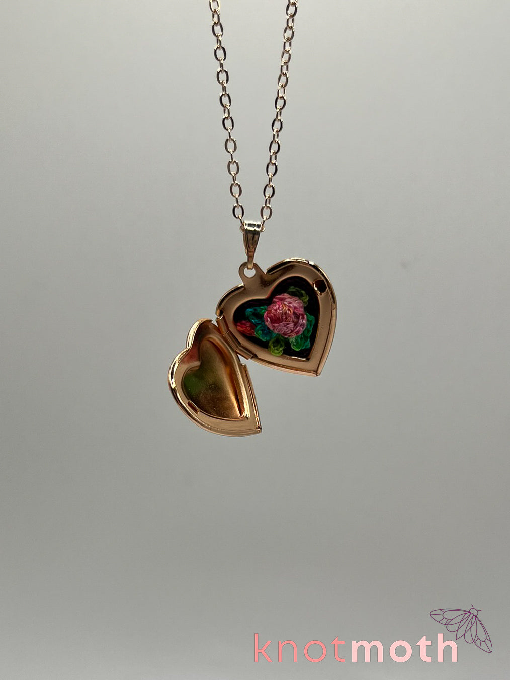 peony (luck and prosperity) floriography locket