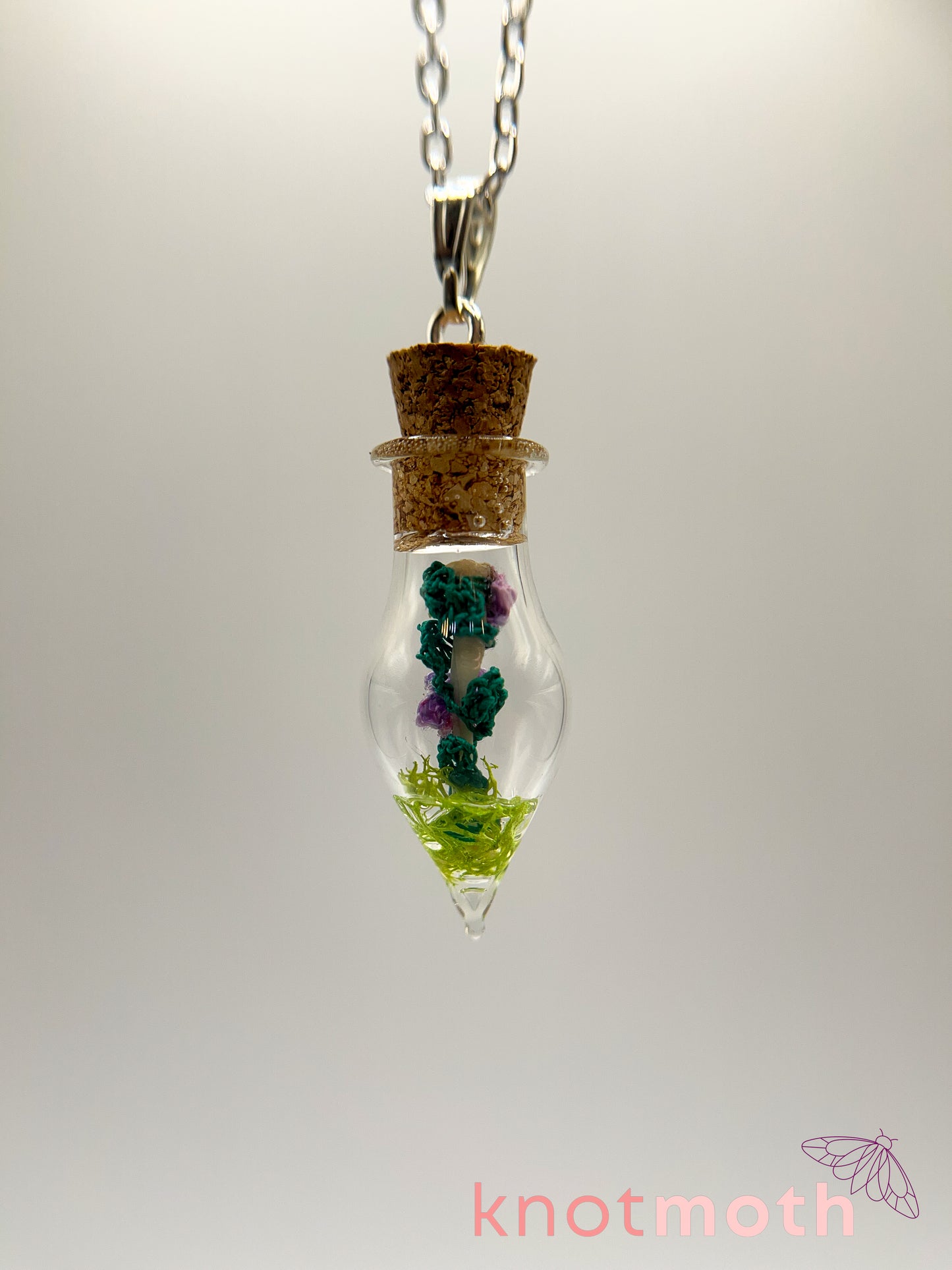 violet & bone micro crochet mini jar necklace