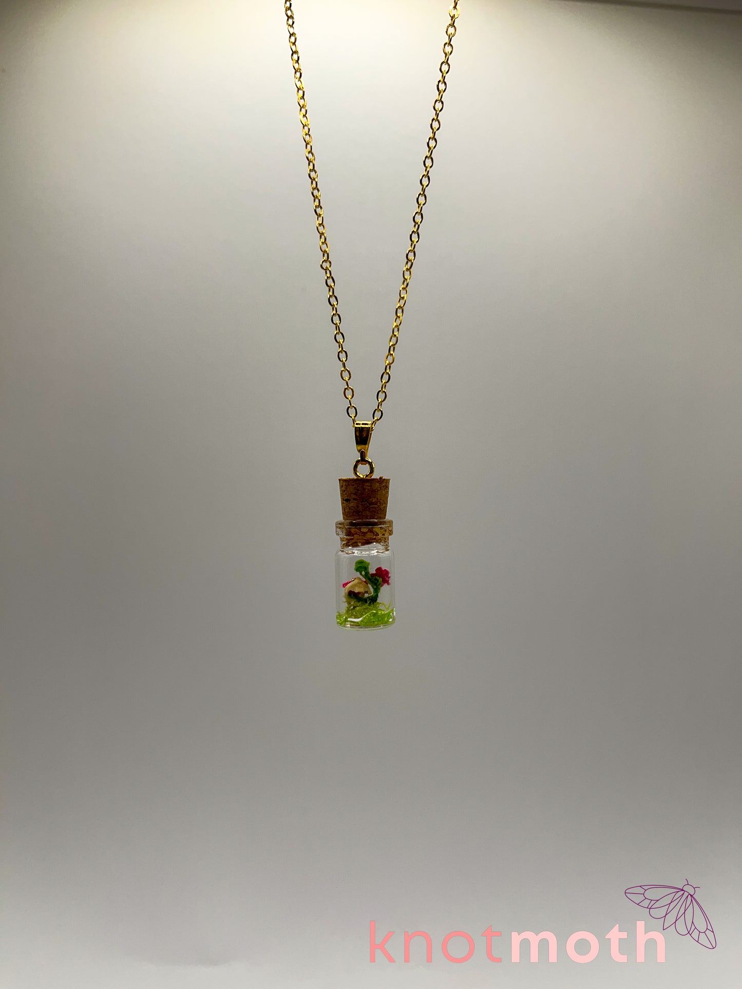 azalea & vertebra micro crochet mini jar necklace