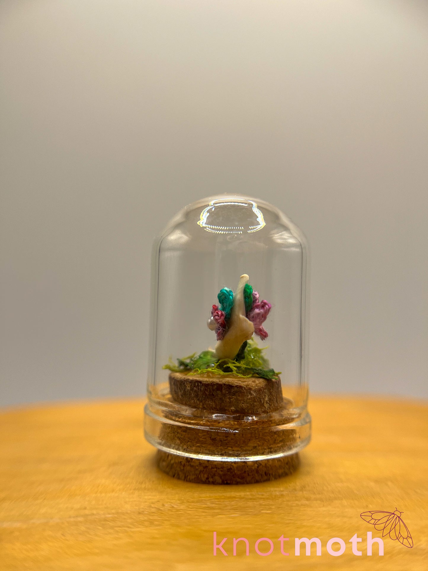 violets & jawbone micro crochet cloche jar