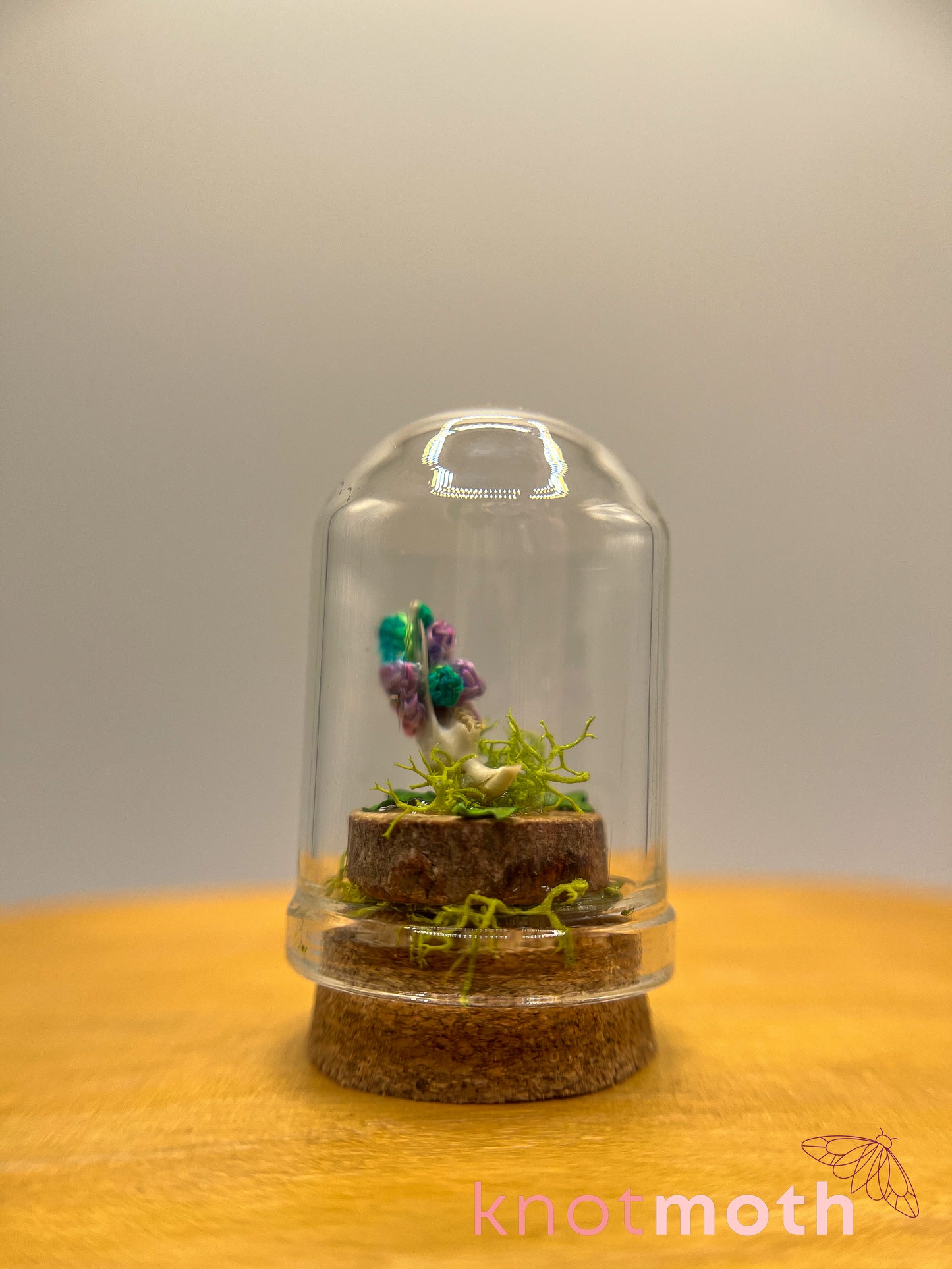 violets & jawbone micro crochet cloche jar