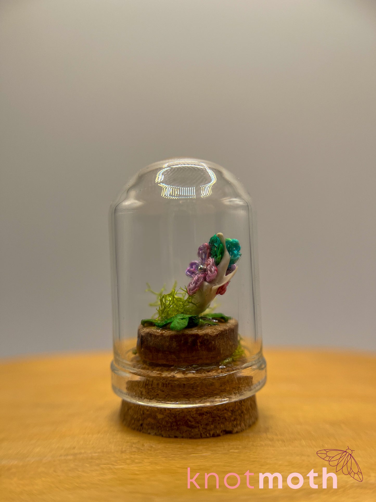 violets & jawbone micro crochet cloche jar
