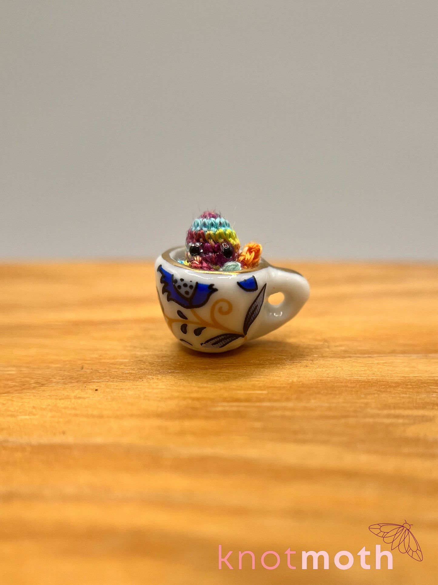 omega octopus micro crochet teacup trinket
