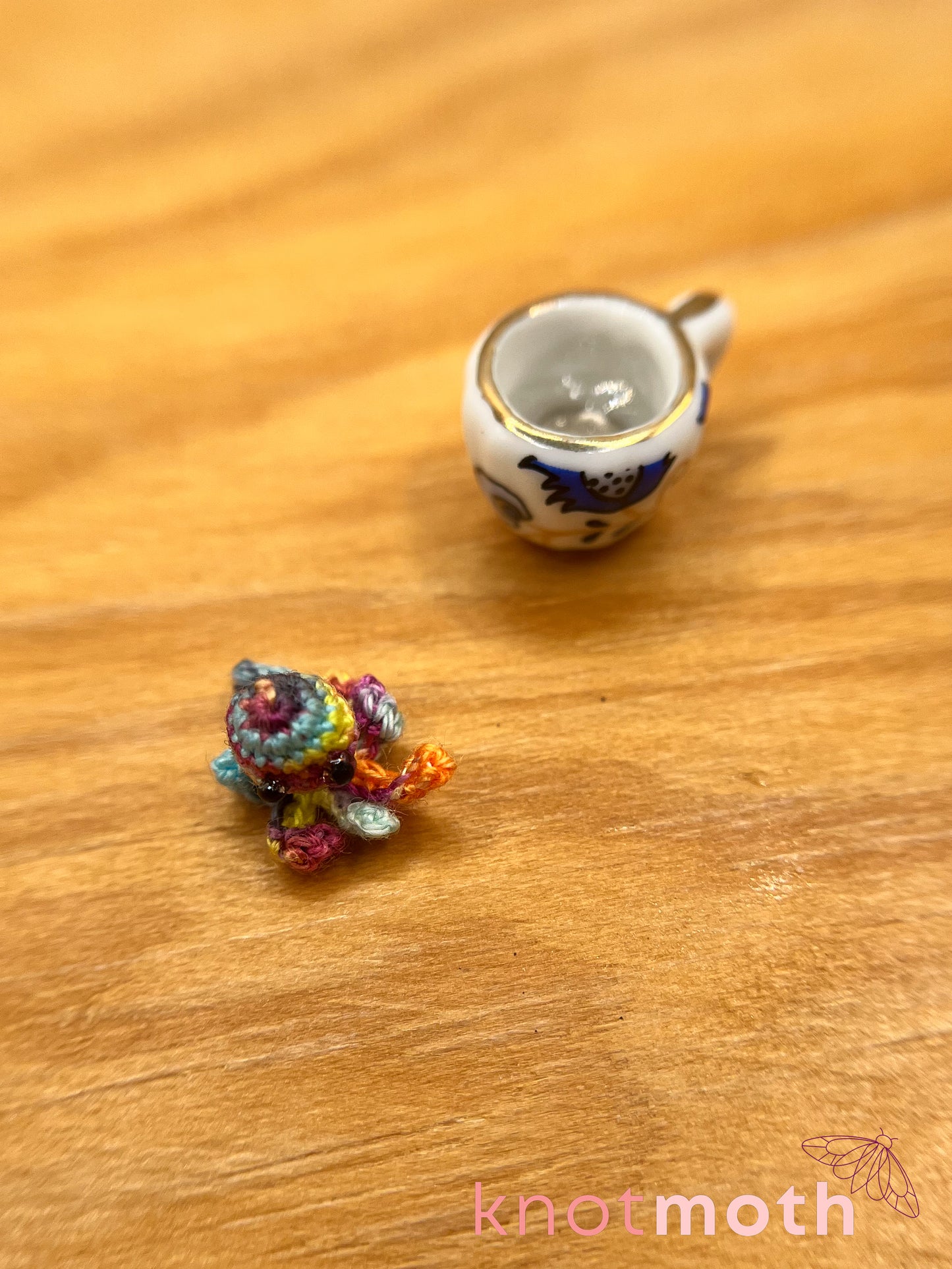 omega octopus micro crochet teacup trinket