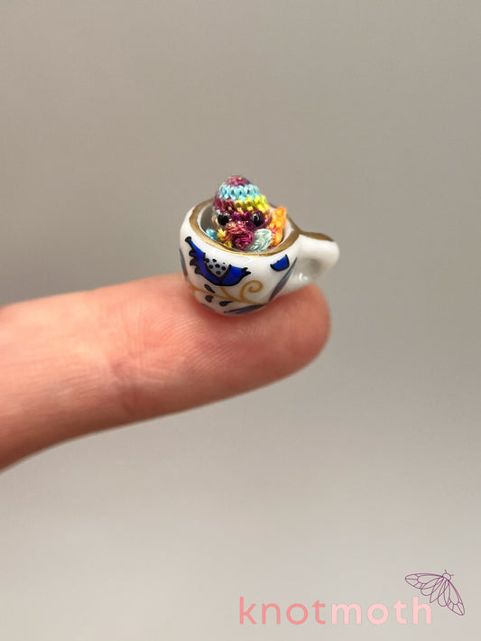 omega octopus micro crochet teacup trinket