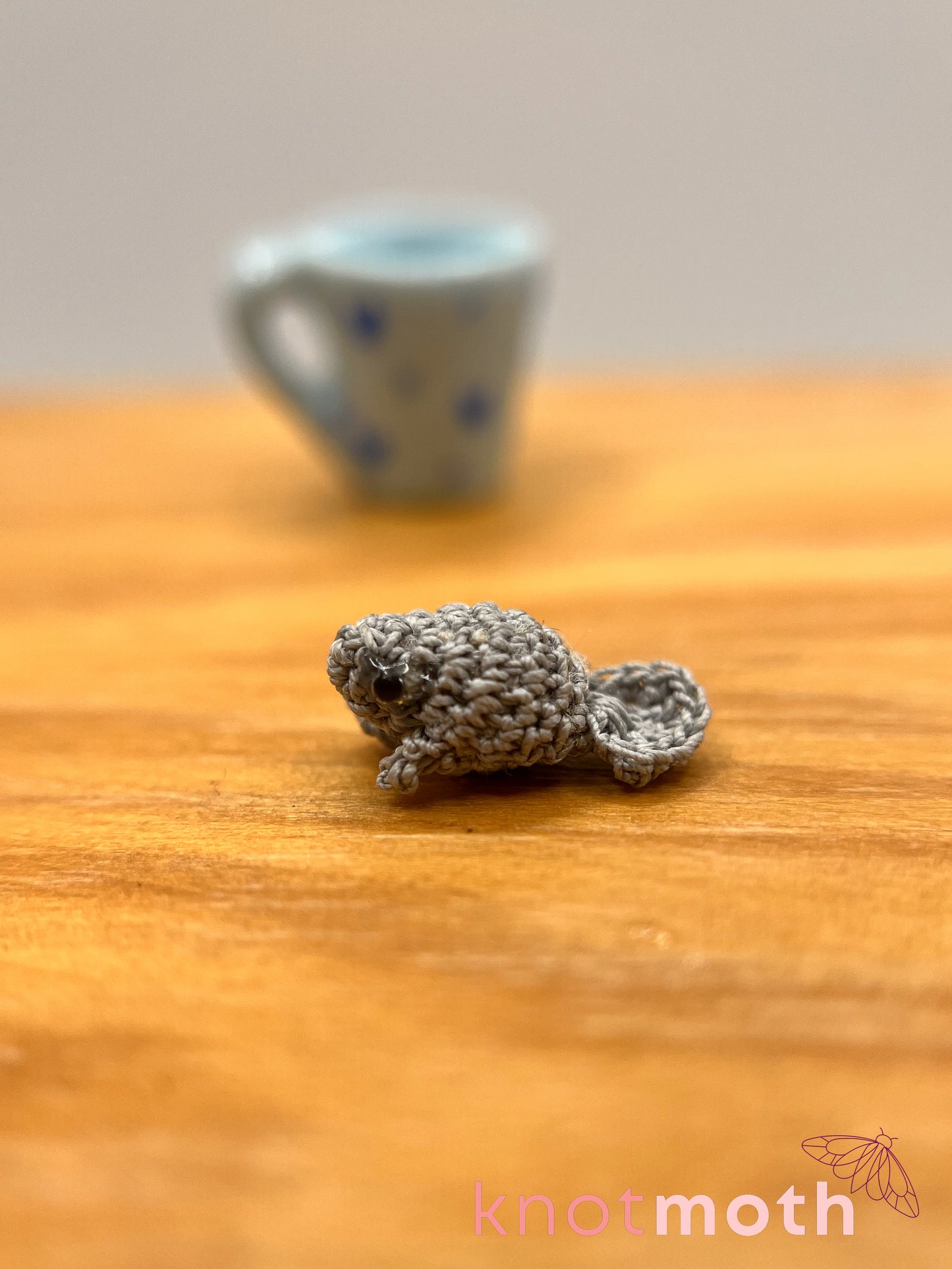 michael manatee micro crochet mug trinket