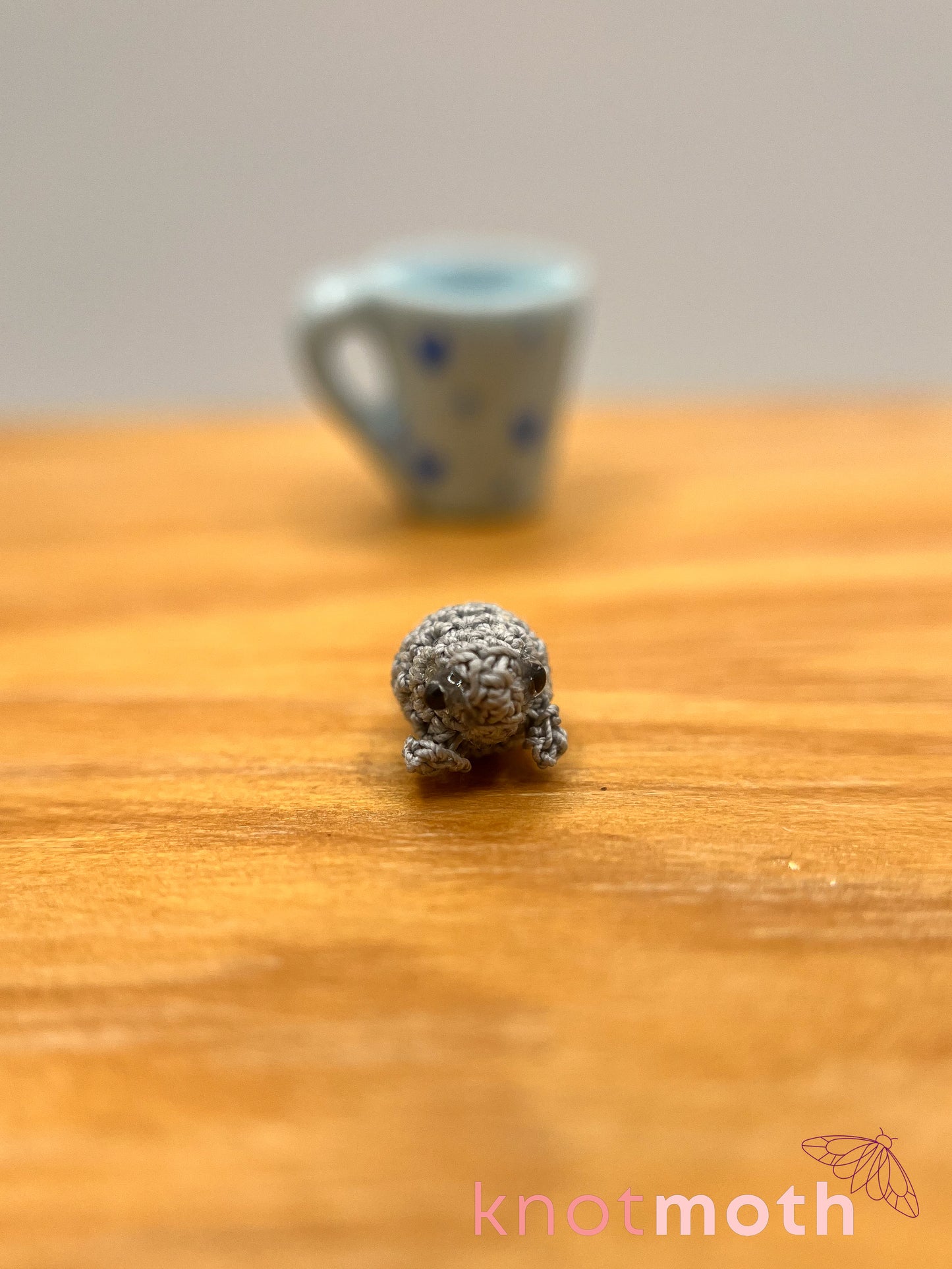 michael manatee micro crochet mug trinket