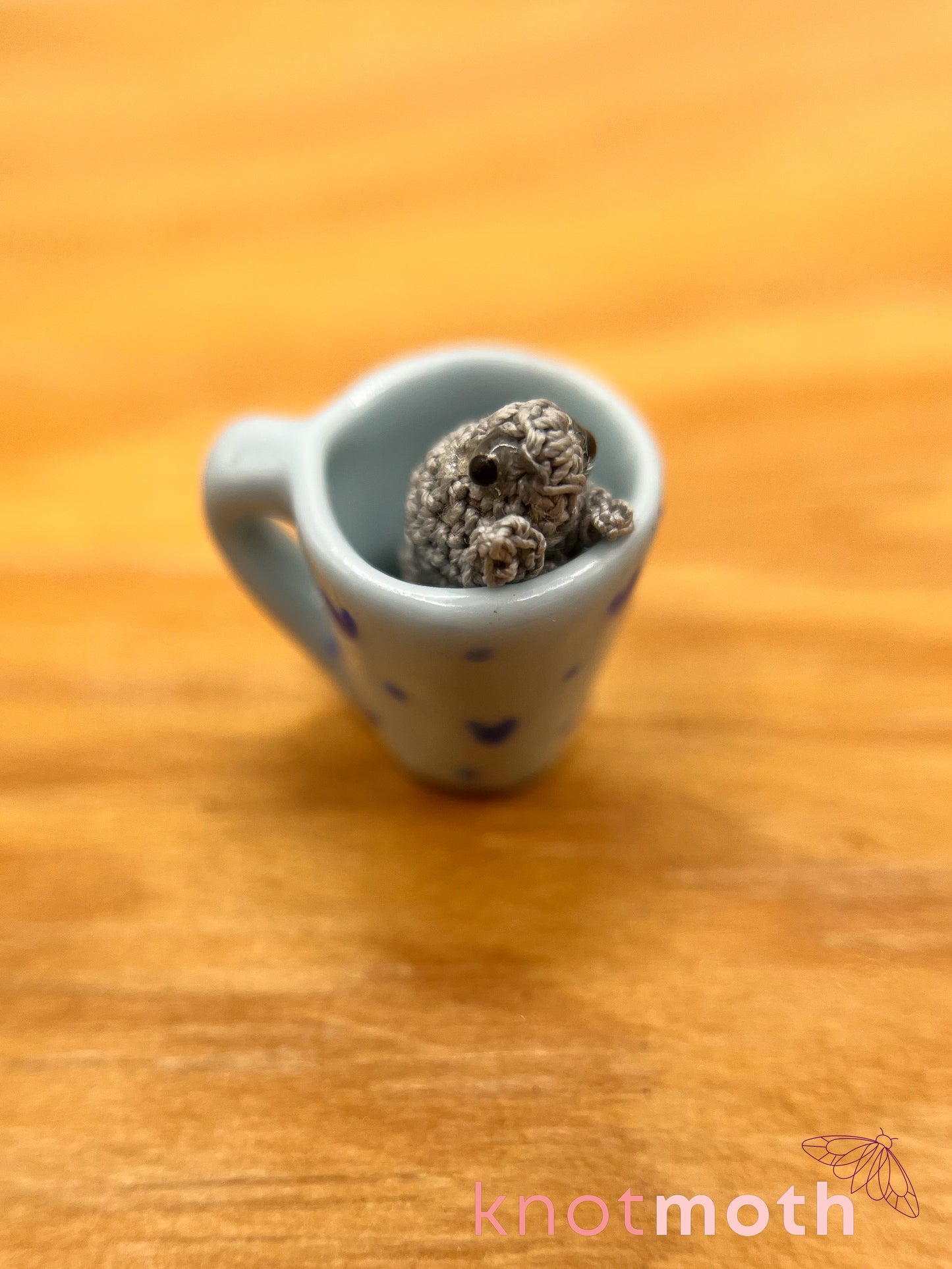 michael manatee micro crochet mug trinket