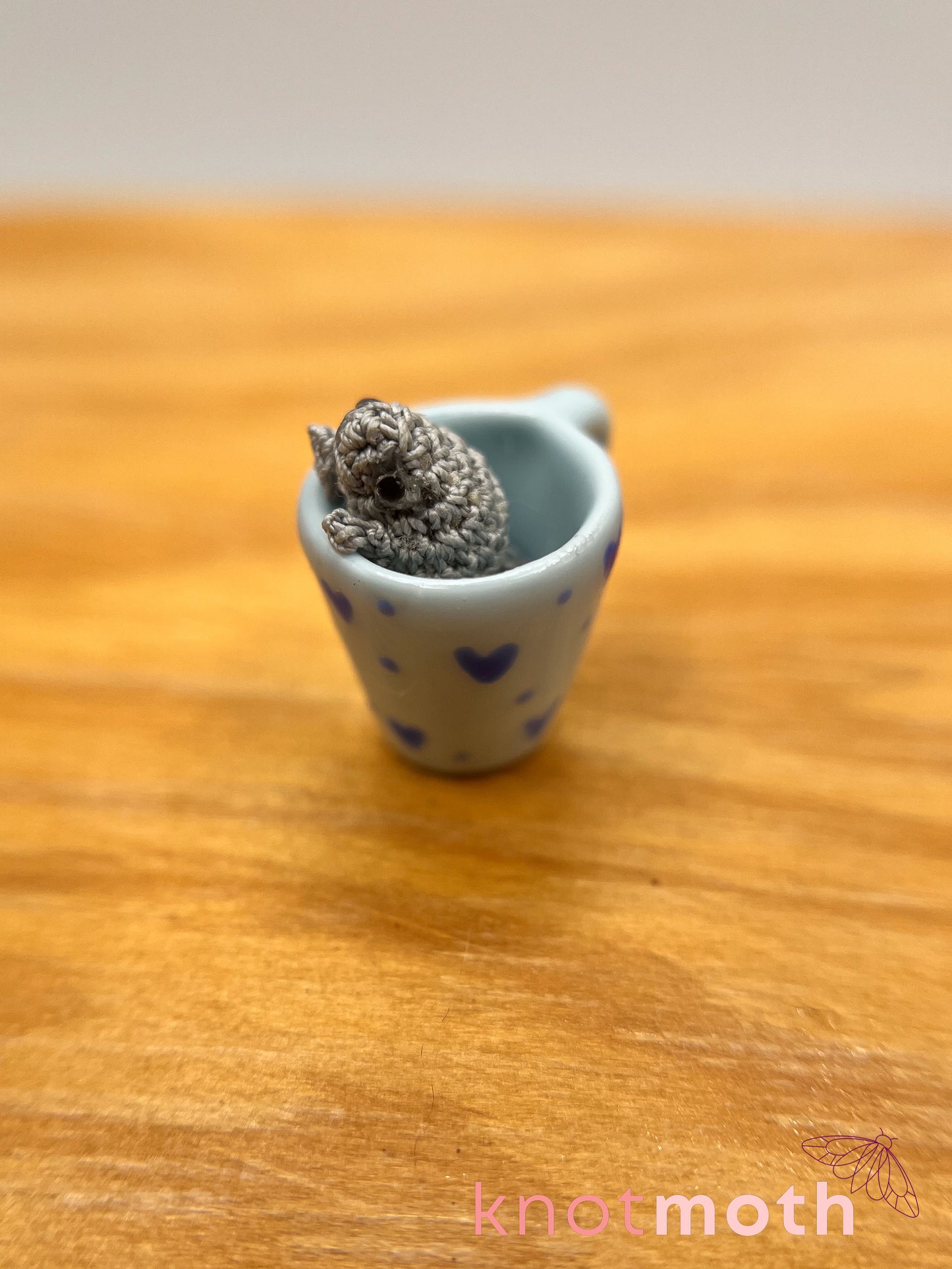 michael manatee micro crochet mug trinket
