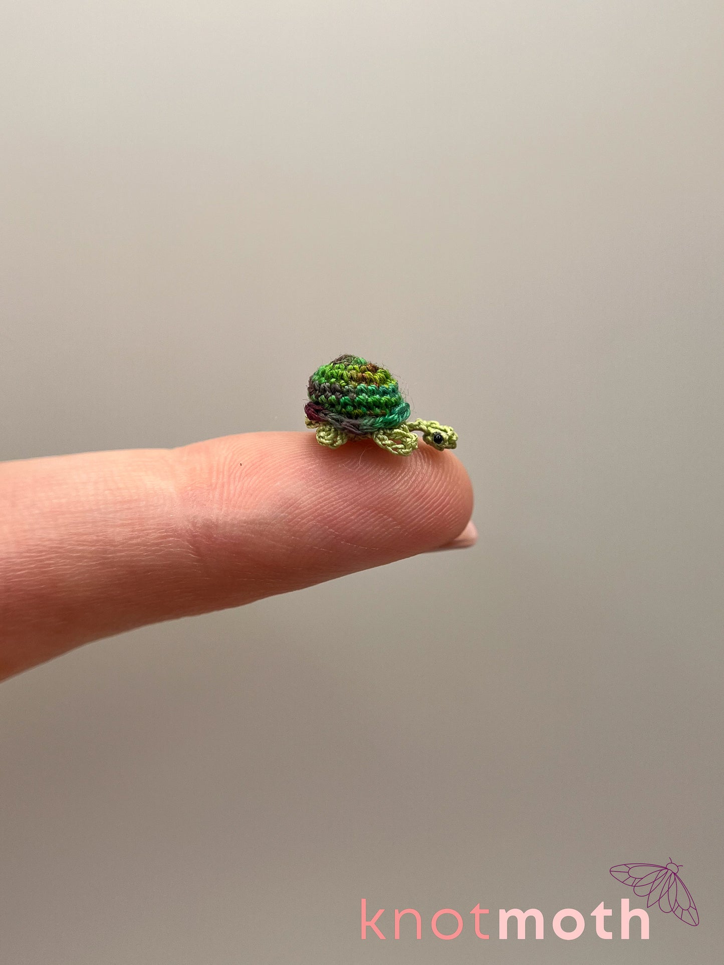 tree turtle micro crochet teacup trinket