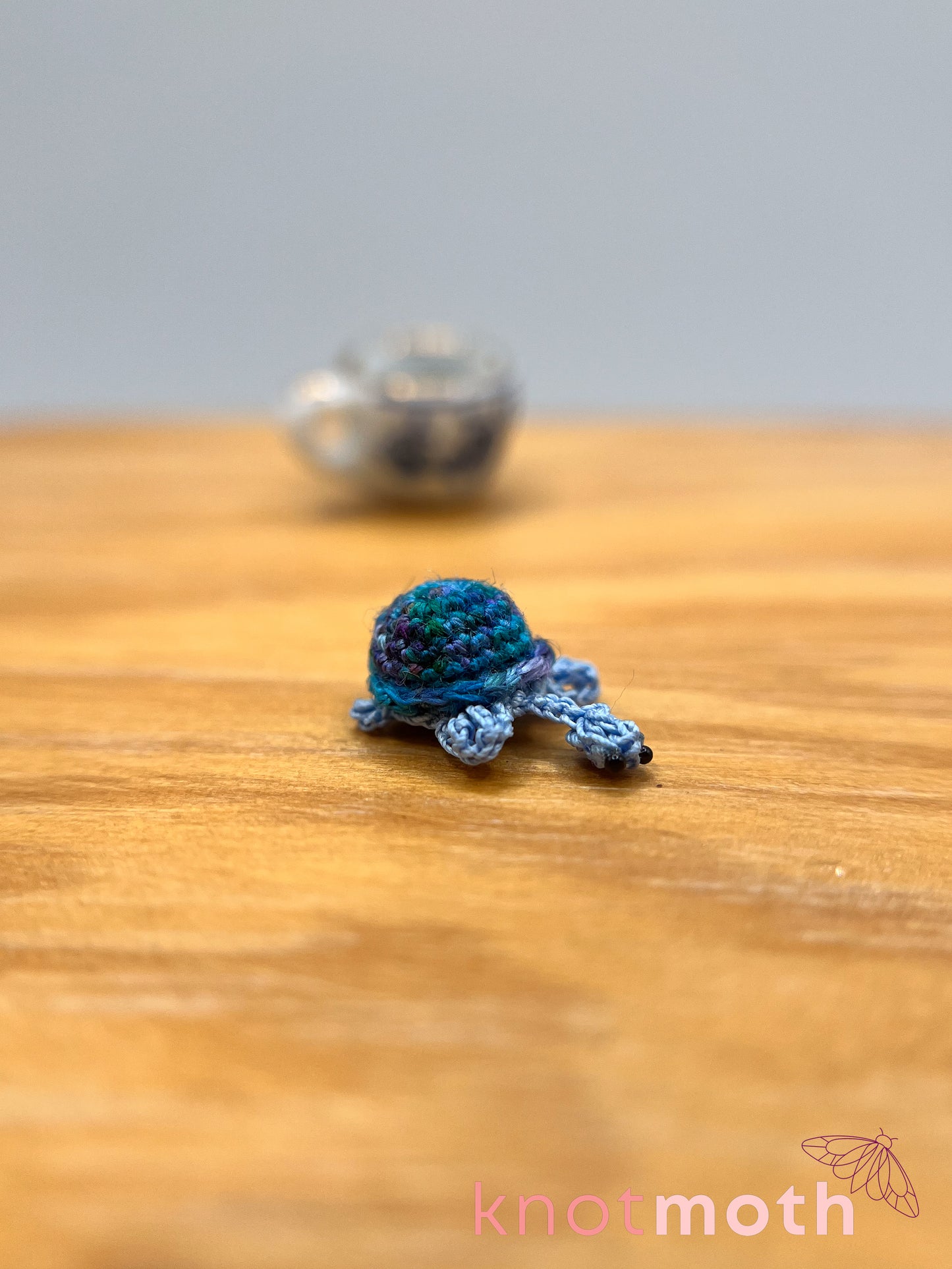 thorn turtle micro crochet teacup trinket