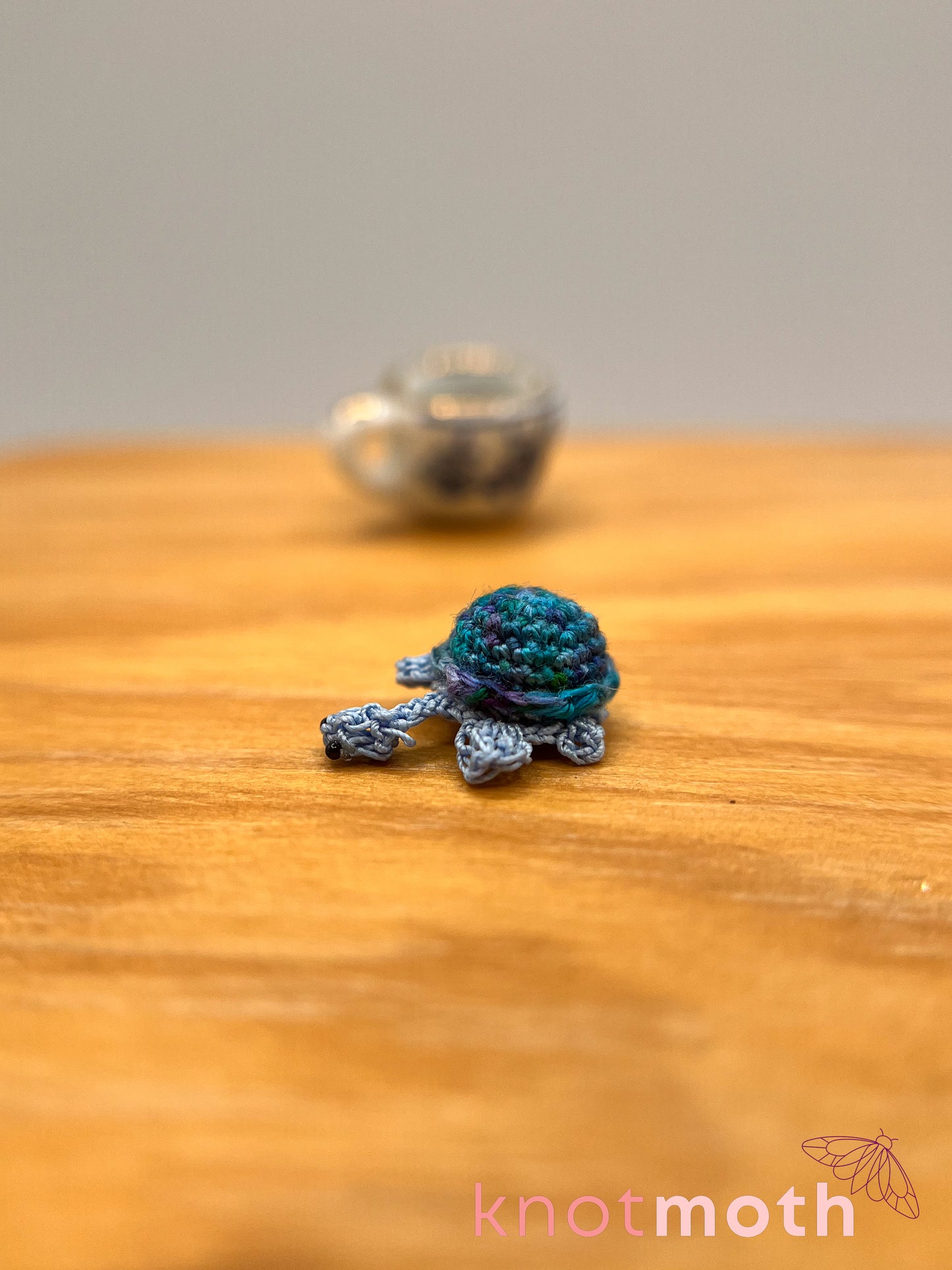thorn turtle micro crochet teacup trinket