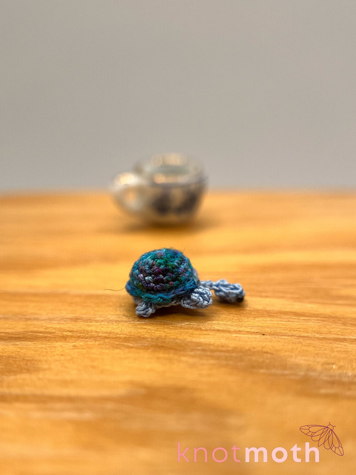 thorn turtle micro crochet teacup trinket