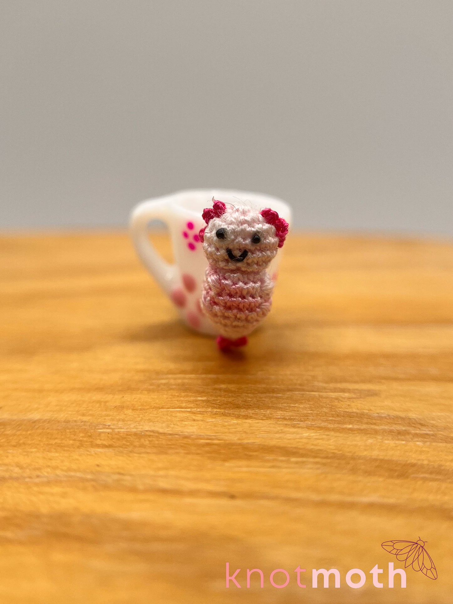 adelaide axolotl micro crochet mug trinket