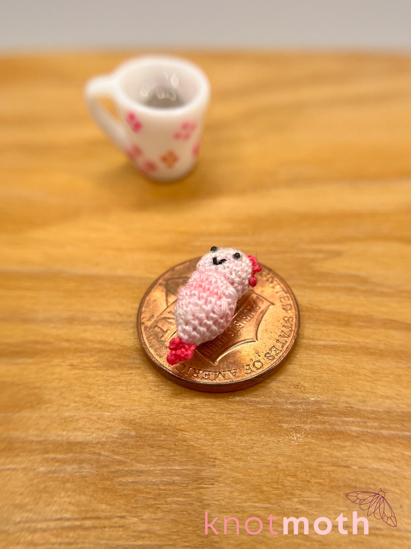 adelaide axolotl micro crochet mug trinket