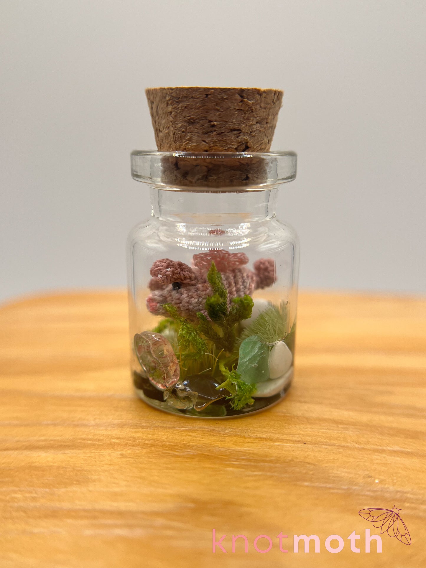 patrick flying pig micro crochet jar