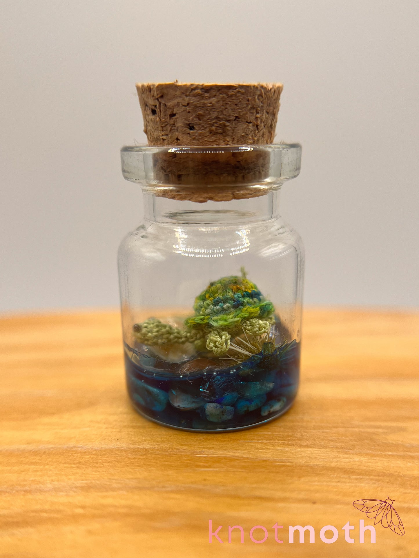 sweeney sea turtle micro crochet aquarium jar