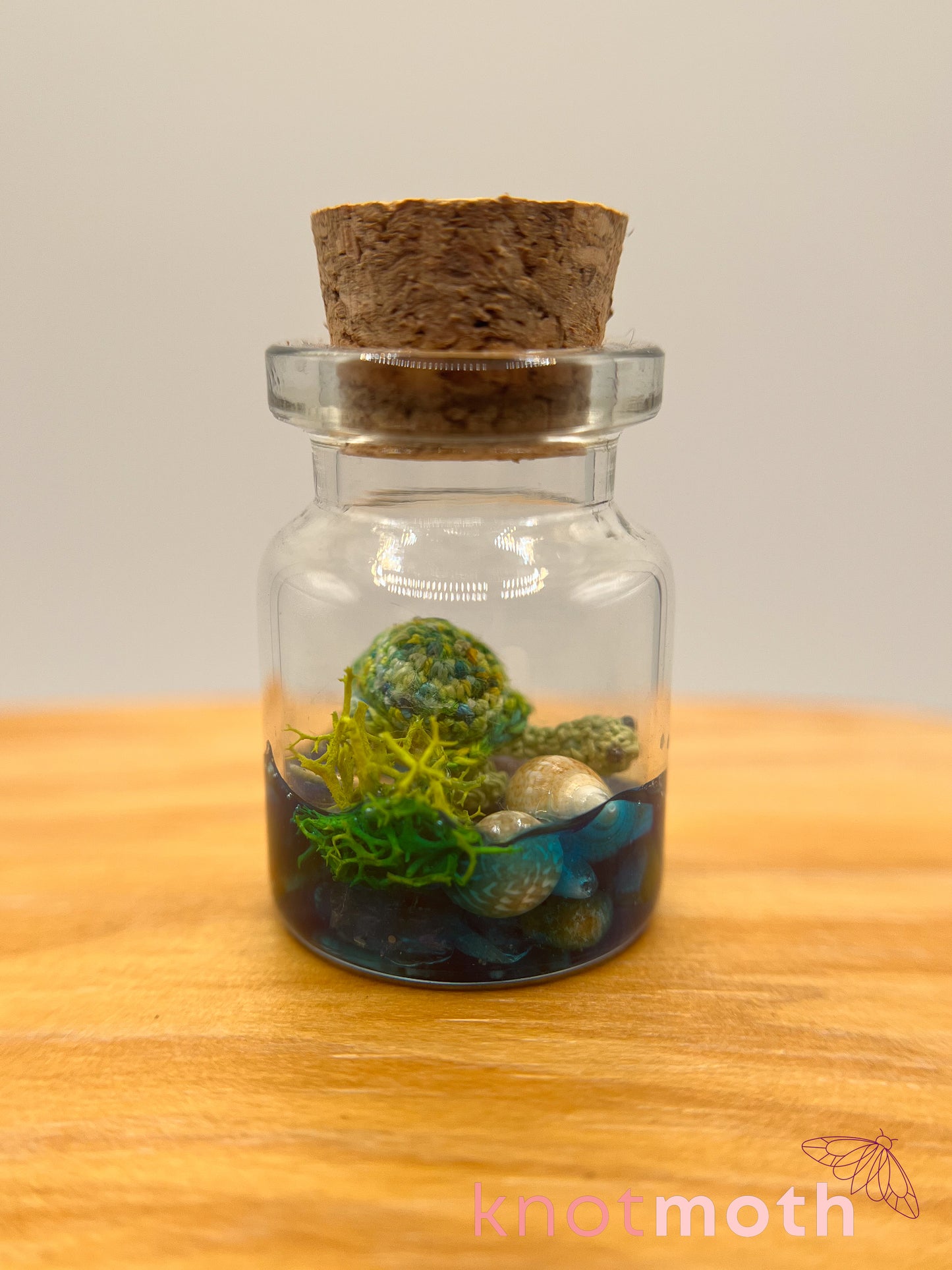 sweeney sea turtle micro crochet aquarium jar