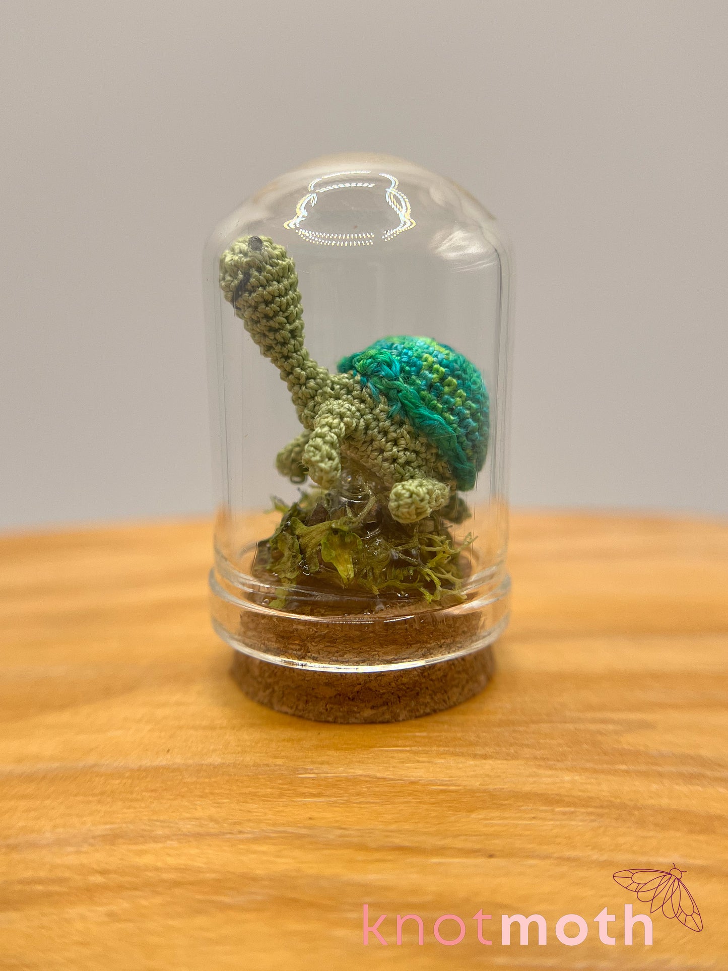 toshio turtle micro crochet cloche jar