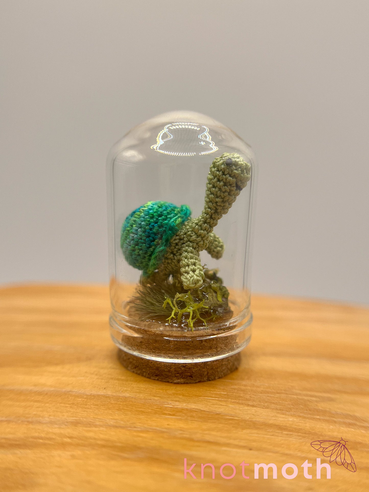 toshio turtle micro crochet cloche jar