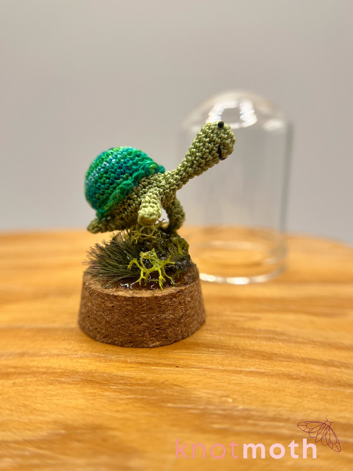 toshio turtle micro crochet cloche jar