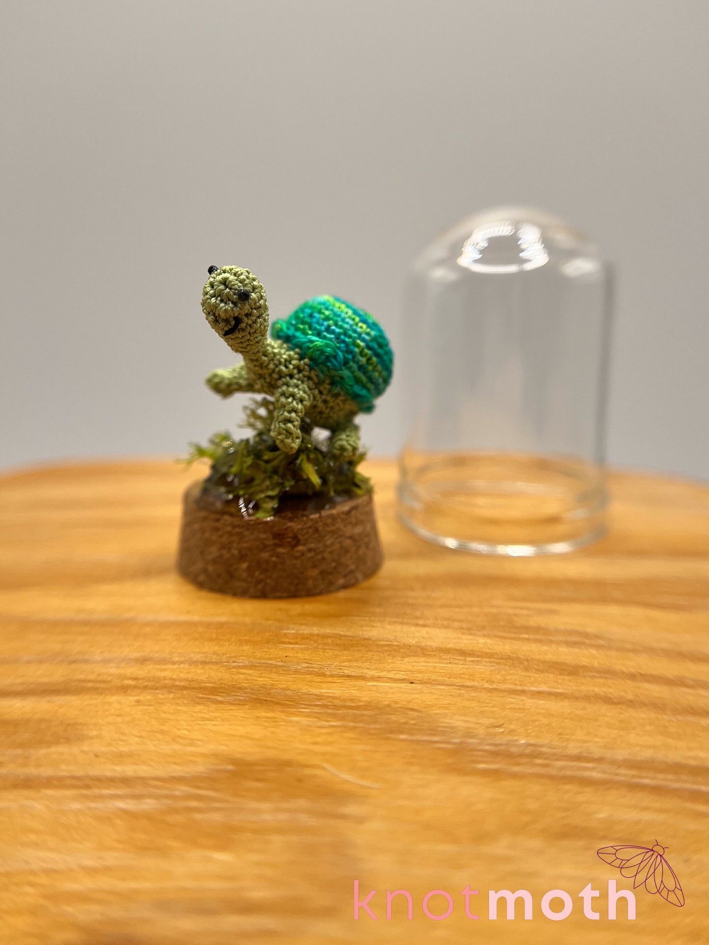 toshio turtle micro crochet cloche jar