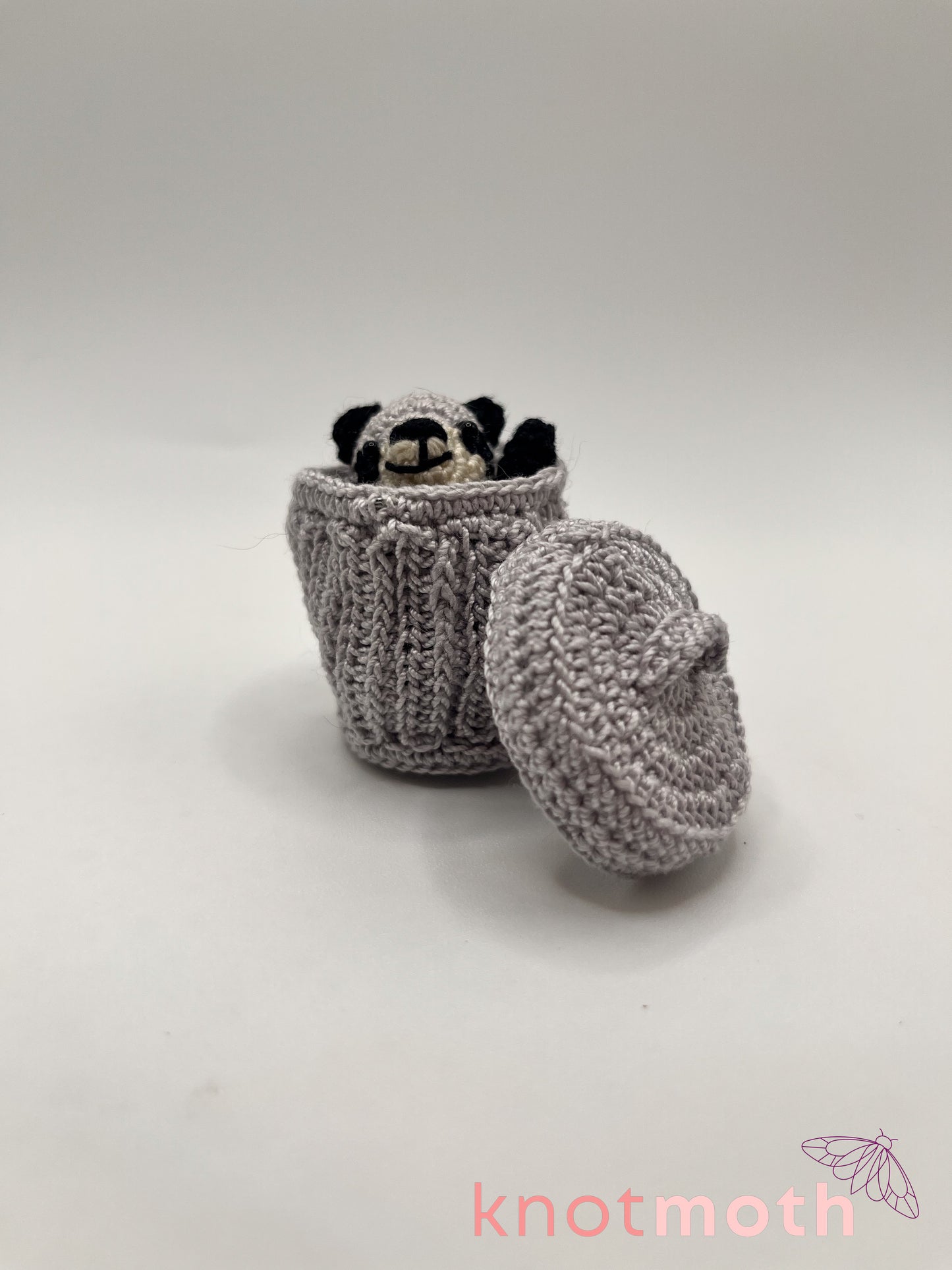 regan raccoon trash panda micro crochet trinket