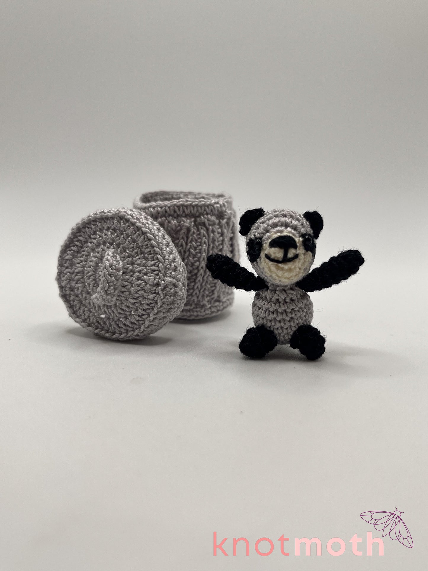 regan raccoon trash panda micro crochet trinket