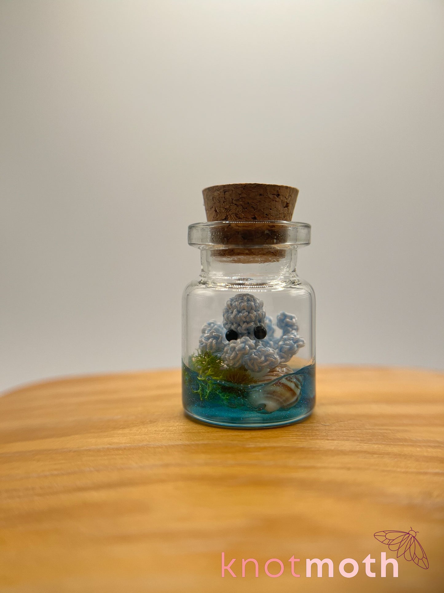 oriel octopus glow-in-the-dark micro crochet jar