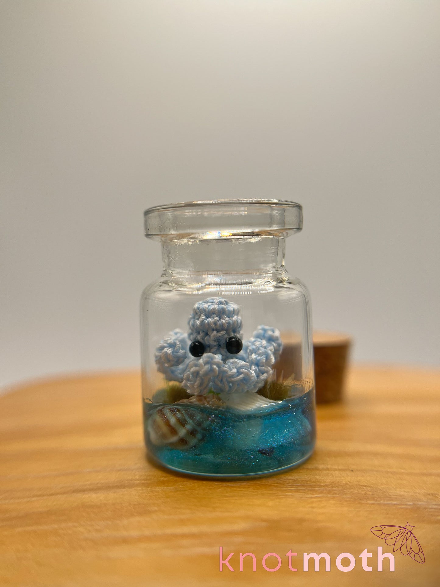 oriel octopus glow-in-the-dark micro crochet jar