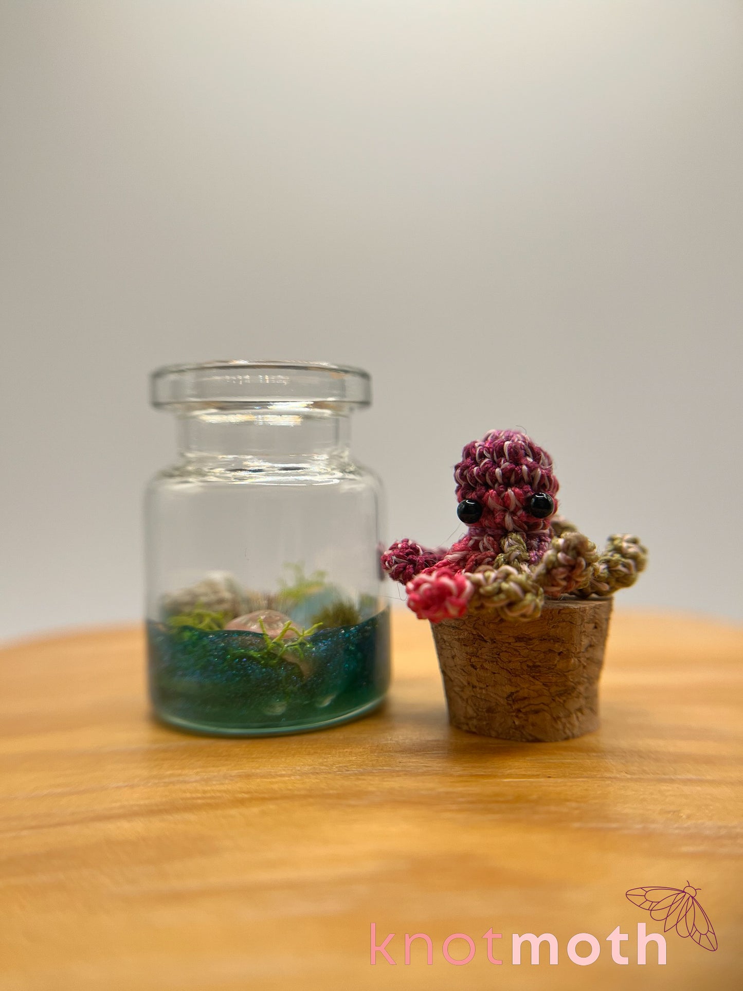 cleo octopus glow-in-the-dark micro crochet jar