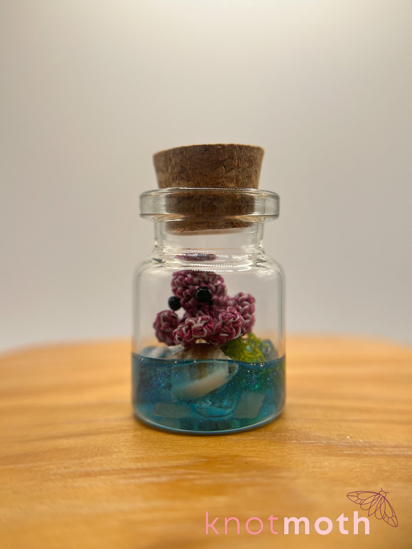 peggy octopus glow-in-the-dark micro crochet jar