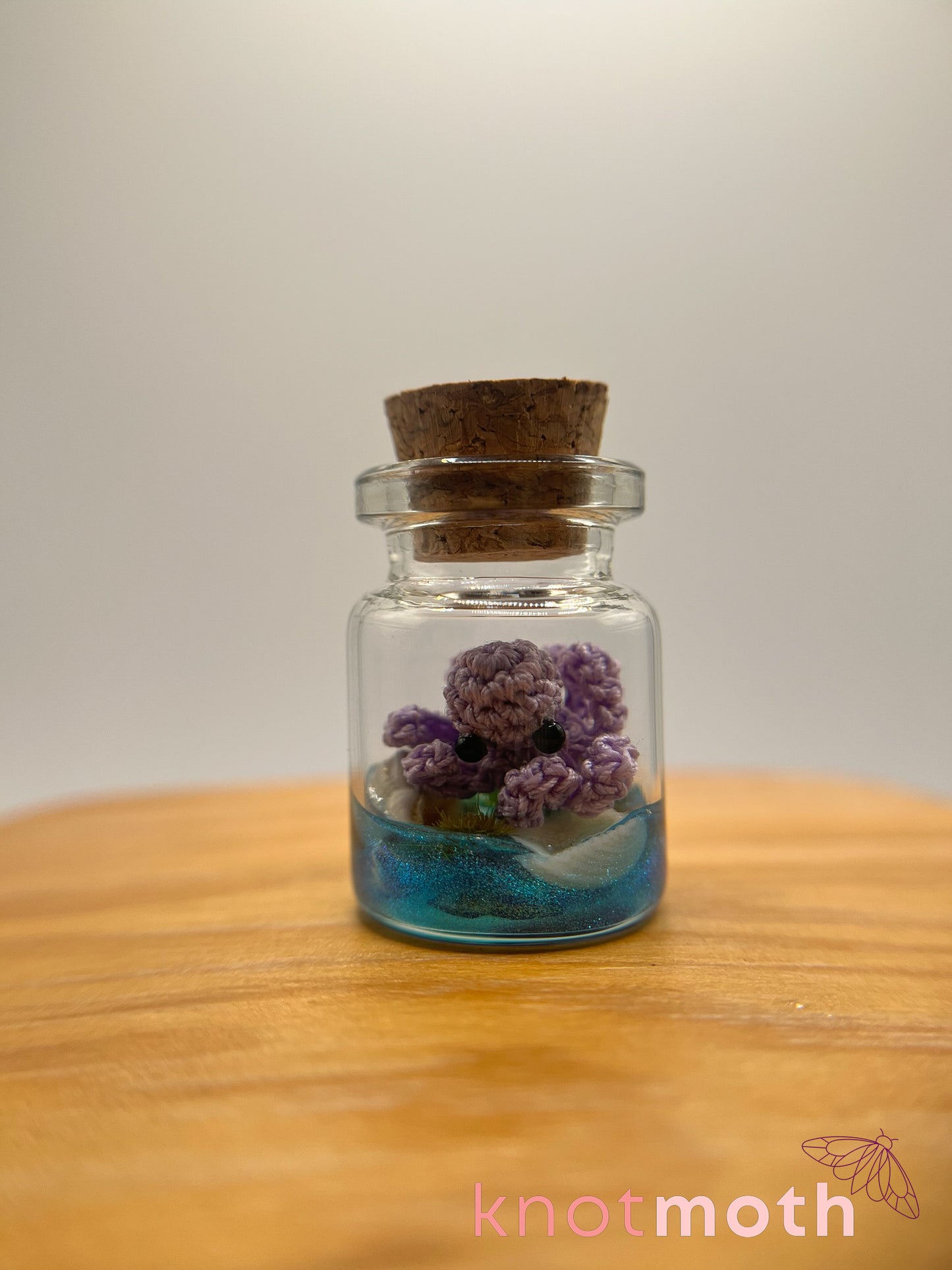 trisha octopus glow-in-the-dark micro crochet jar