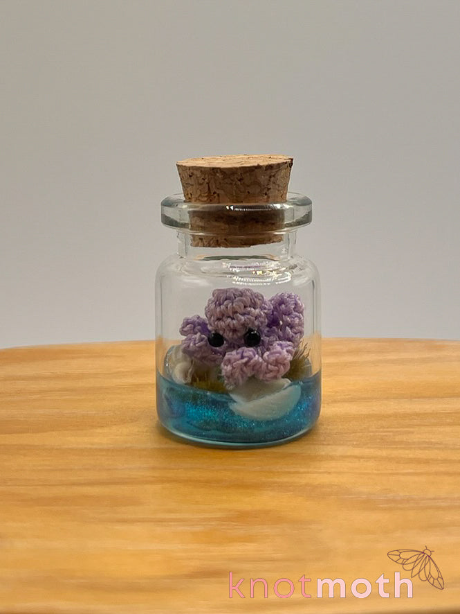 trisha octopus glow-in-the-dark micro crochet jar