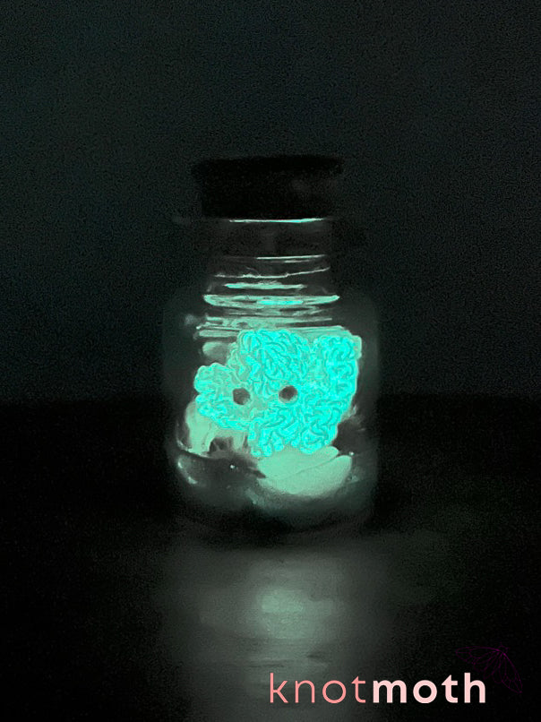 trisha octopus glow-in-the-dark micro crochet jar