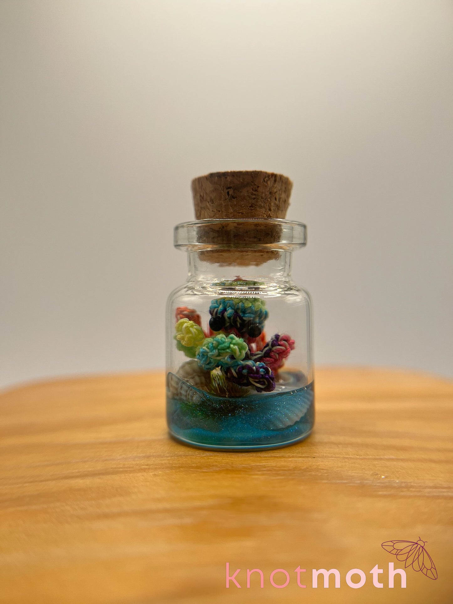 stretch octopus glow-in-the-dark micro crochet jar