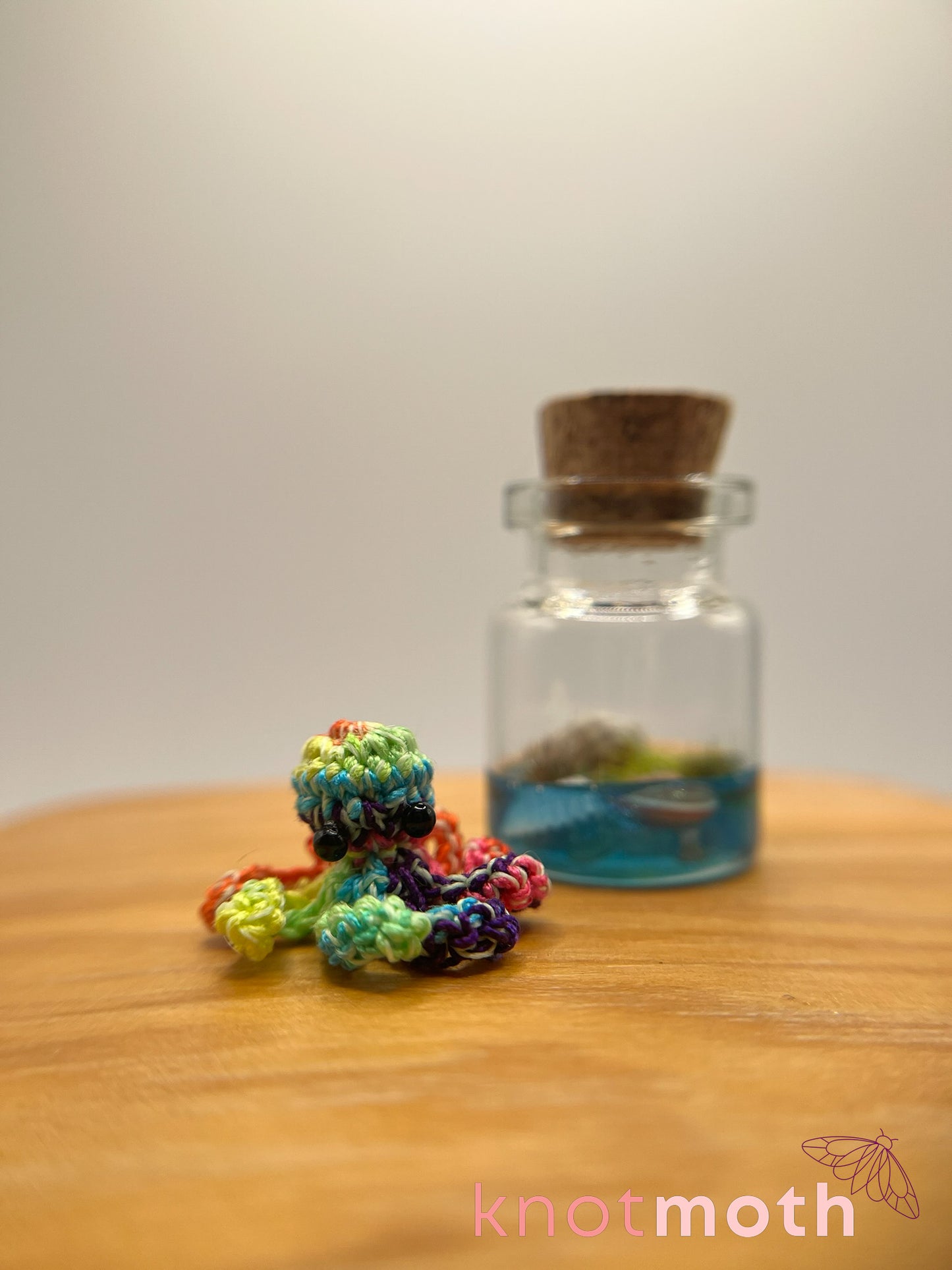stretch octopus glow-in-the-dark micro crochet jar