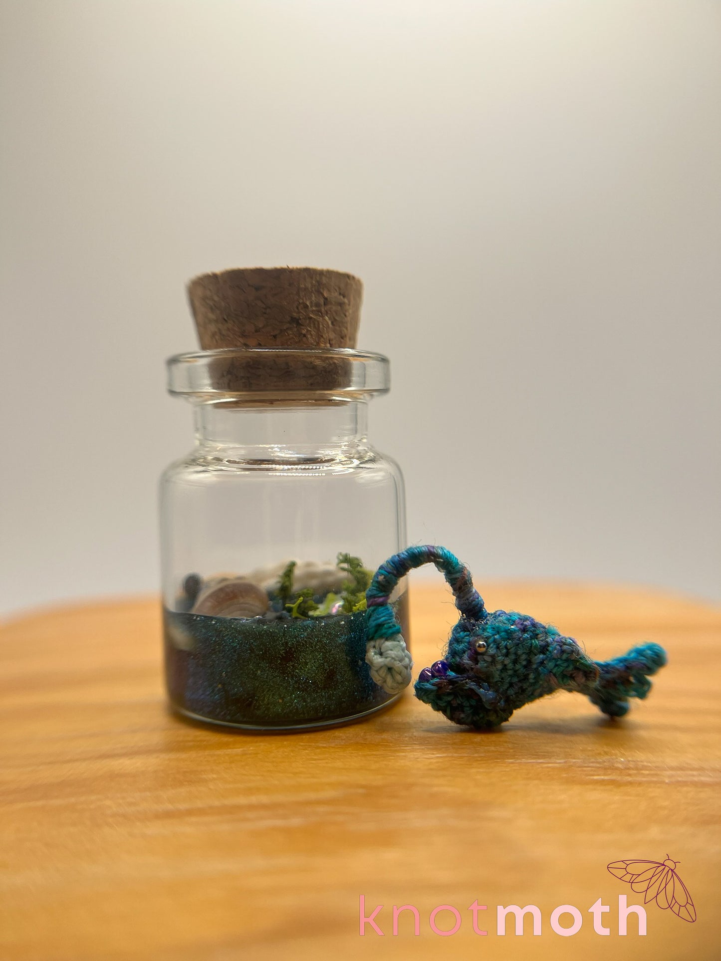 alden anglerfish glow-in-the-dark micro crochet jar