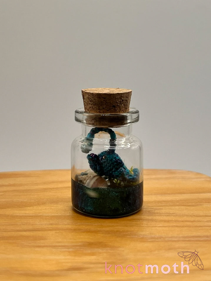 alden anglerfish glow-in-the-dark micro crochet jar
