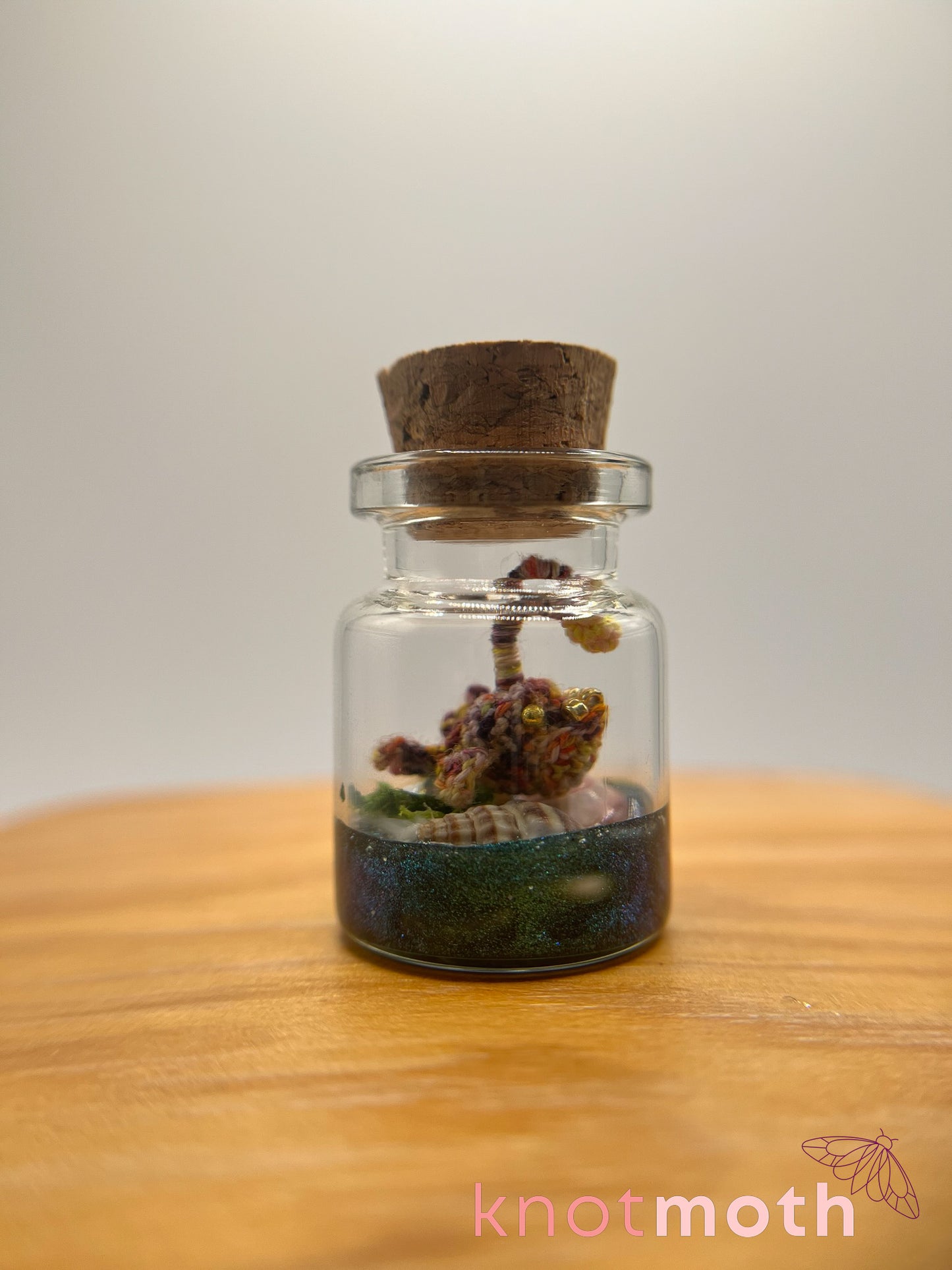 aurelia anglerfish glow-in-the-dark micro crochet jar